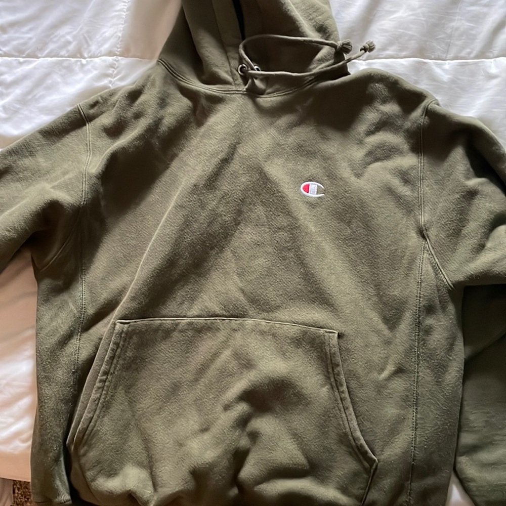 Green champion hoodie
